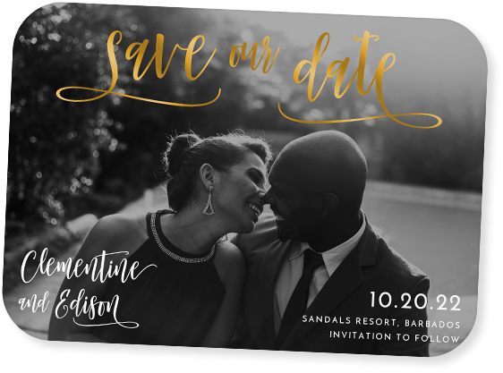 Clementine and Edison Foil Save the Date
