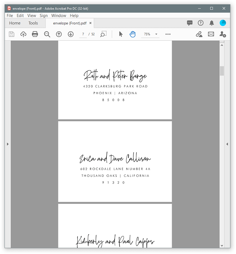 Create Addressed Envelope PDF Proofs