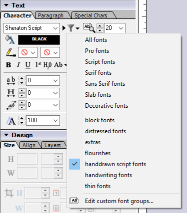 Filter Fonts