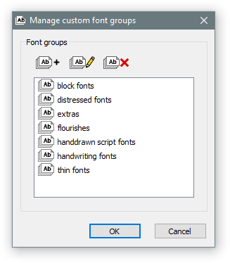 Organize your fonts into custom groups