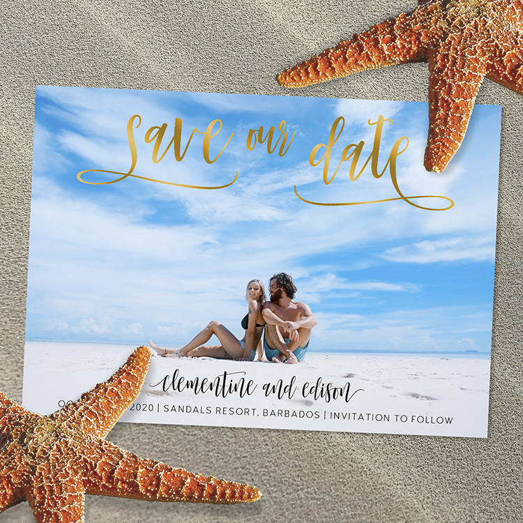 Clementine Beach Save the Date (foil)