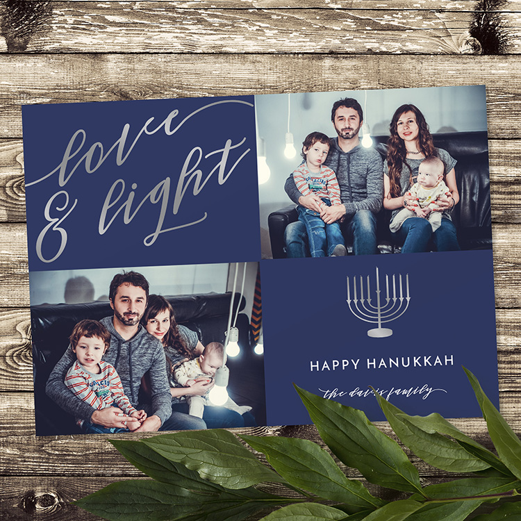 Love & Light Hanukkah Card (foil)