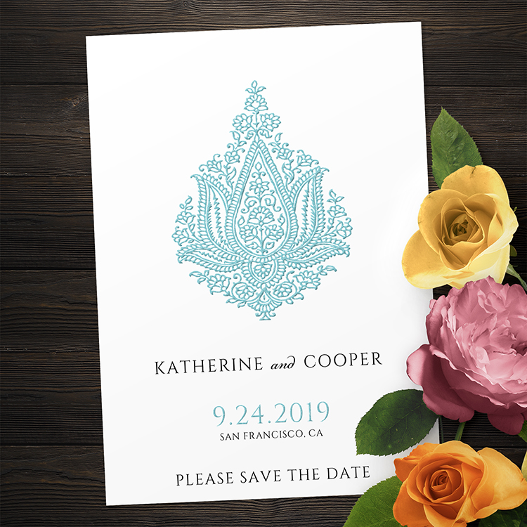 Mandala Save the Date (thermography)