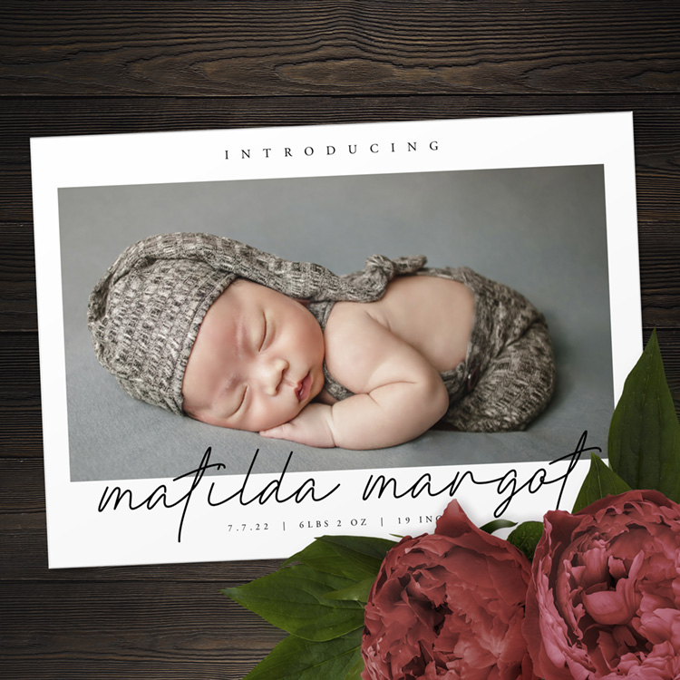 Matilda Margot Birth Announcement