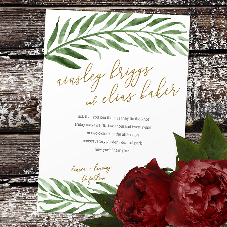 Watercolor Leaves Wedding (thermography)